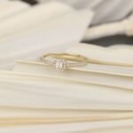 18K Solid Gold Petite Natural Diamond Engagement Ring - 图片 2