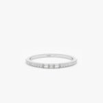 14K Solid Gold Petite Natural Diamond Half Eternity Ring - 图片 2