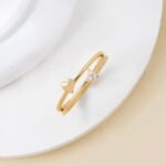 14K Solid Gold Petite Heart and Natural Diamond Cluster Ring - Image 4