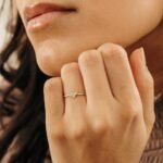 14K Solid Gold Petite Tilted Natural Diamonds Butterfly Ring - Image 5