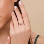 14K Solid Gold Natural Diamonds and Pink Sapphire Engagement Ring - Image 6