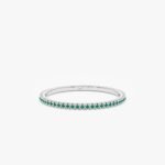 14K Solid Gold Prong Emerald Eternity Band - Image 2