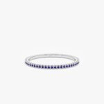 14K Solid Gold Prong Set Blue Sapphire Eternity Band - Image 2