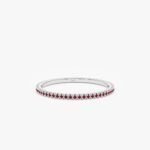 18K Solid Gold Prong Set Ruby Eternity Band - 图片 3