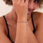 14K Solid Gold Rainbow Sapphire Tennis Bracelet - Image 3