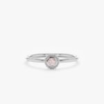 18K Solid Gold Rose Quartz Art Deco Ring - Image 6