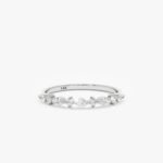 Round and Marquise Moissanite Diamond Ring - Image 2