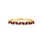 14K Solid Gold Ruby and Natural Diamond Garland Ring