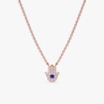 Sapphire & Natural Diamonds Hamsa Necklace - 图片 4