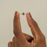 14K Solid Gold Sapphire & Pave- Natural Diamond Evil Eye Ring - Image 5