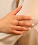 14K Solid Gold Sapphire and Natural Diamond Garland Ring - Image 6