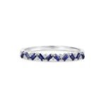 14K Solid Gold Sapphire and Natural Diamond Garland Ring - Image 2