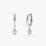 Single Natural Diamond Charm Huggies - 图片 4