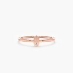 14K Solid Gold Single Natural Diamond Hamsa Ring - 图片 2