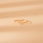 14K Solid Gold Single Natural Diamond Hamsa Ring - 图片 4