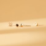 Solid Gold Black Natural Diamond Studs - Image 5