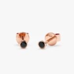 Solid Gold Black Natural Diamond Studs