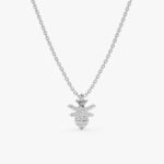 Solid Gold Natural Diamond Bumblebee Necklace - Image 2