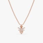 Solid Gold Natural Diamond Bumblebee Necklace - Image 5