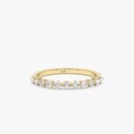 14K Solid Gold Natural Diamond Dot Ring - 图片 2