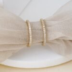 Solid Gold Natural Diamond Hoop Earrings - 图片 3