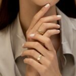 Solid Gold Hollow Moissanite Wedding Ring - 图片 2