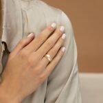 Solid Gold Hollow Moissanite Wedding Ring - 图片 3