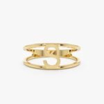 Solid Gold Initial Ring