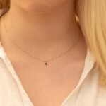 18k Solid Gold Solitaire Black Onyx Necklace - Image 3