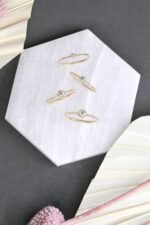 14K Solid Gold Solitaire Natural Diamond Engagement Ring - Image 5