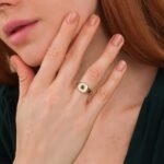 14K Solid Gold Square Emerald Signet Ring - Image 2