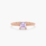 18K Solid Gold Square Moonstone Ring - Image 2
