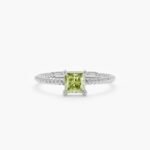 14K Solid Gold Square Peridot Braided Band - 图片 2