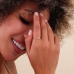 14K Solid Gold Triple Bezel Natural Diamond Ring - Image 4