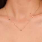 Triple Diamond Ball Station Necklace - Image 3
