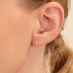 Triple Natural Diamond Bar Studs - Image 3