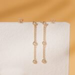 Triple Diamond Hanging Earring Studs - Image 5