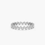 14K Solid Gold Up and Down Natural Diamond Eternity Ring - Image 2