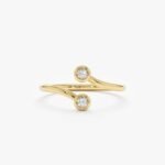 Vertical Natural Diamond Open Ring - Image 3