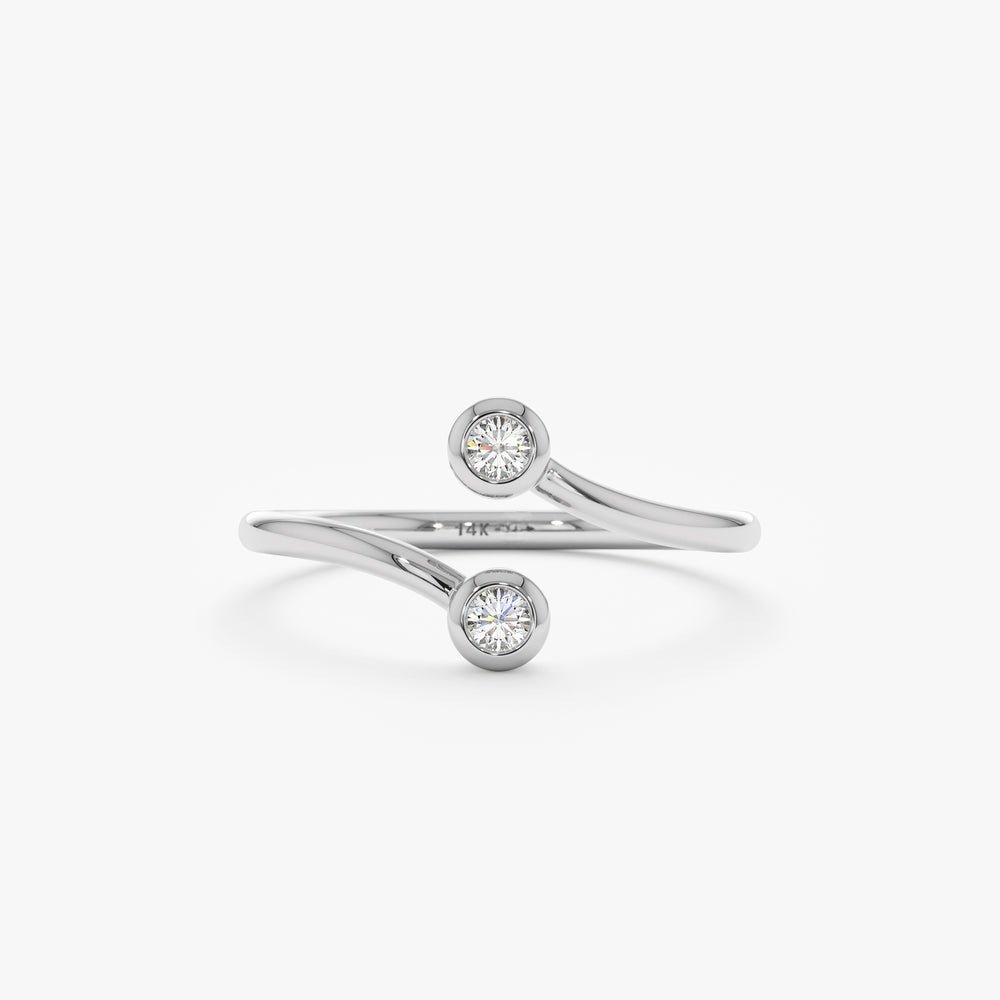 Vertical Diamond Open Ring