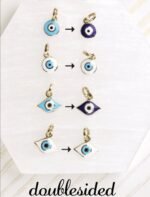 White Enamel Evil Eye Charm - 图片 3