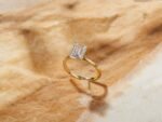 4 Prong Emerald Cut Lab Grown Diamond 3ct Engagement Ring - 图片 5