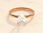 Oval Engagement Ring in 14k Solid Gold / 1 ct Oval Lab Grown Diamond Engagement Rings - 图片 4
