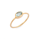 14K Solid Gold Oval Cut Aquamarine Ring - Image 3