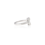14K White Gold Natural Diamond Baguette Ring - Image 4