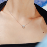 18k Gold Natural Diamond Heart Necklace - Image 2