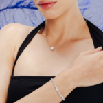 18k Gold Natural Diamond Heart Necklace - Image 3