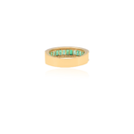 18K Solid Gold Emerald Half Eternity Band - 图片 6
