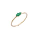 18K Solid Gold Emerald Precious Gold Ring - 图片 2