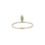 14K Solid Gold Floating Emerald Ring - Image 4